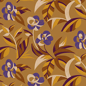 Motif peint main floral inspiration art-deco