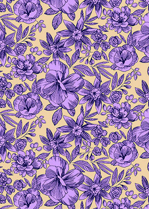 Design textile Motif Floral façon gravure