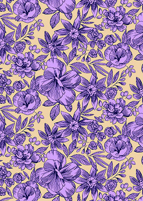 Design textile Motif Floral façon gravure