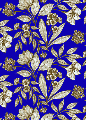 Design textile Motif Floral façon gravure